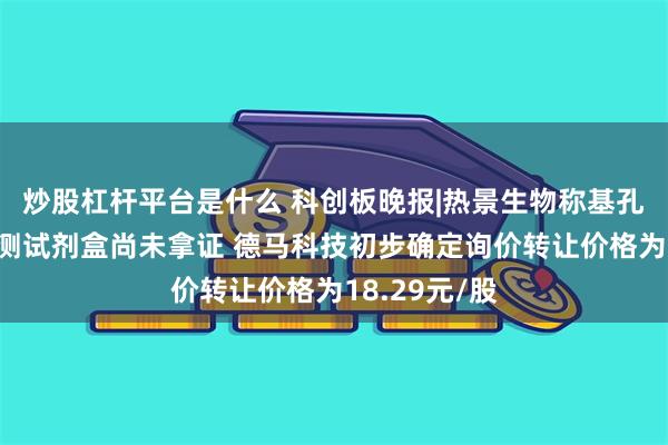 炒股杠杆平台是什么 科创板晚报|热景生物称基孔肯雅抗体检测试剂盒尚未拿证 德马科技初步确定询价转让价格为18.29元/股