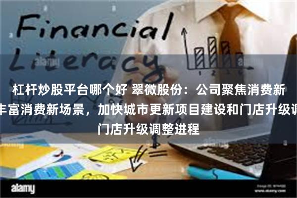 杠杆炒股平台哪个好 翠微股份：公司聚焦消费新需求，丰富消费新场景，加快城市更新项目建设和门店升级调整进程