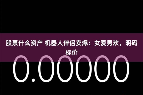 股票什么资产 机器人伴侣卖爆：女爱男欢，明码标价