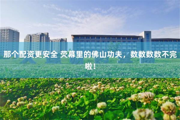 那个配资更安全 荧幕里的佛山功夫,数数数数不完啦!