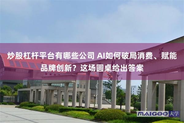 炒股杠杆平台有哪些公司 AI如何破局消费、赋能品牌创新？这场圆桌给出答案